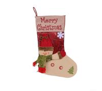 3D Plush Christmas Stockings Santa Snowman Reindeer 47x30cm Large Size | Soft cloth material for ideal for mantels fireplaces or trees Adds festive decor to family or office