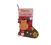 3D Plush Christmas Stockings Santa Snowman Reindeer 47x30cm Large Size | Soft cloth material for ideal for mantels fireplaces or trees Adds festive decor to family or office