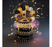 3D Pop Up Birthday Card, 1 Happy Birthday Greeting Card with Envelope - Elegant Keepsake for Women Men Mum Wife Husband Sister Friends Kids (18th 21st 40th Birthday)