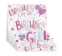 3D Pop Up Birthday Card - Female Birthday Card for Her - Birthday Girl Let's Celebrate - Love Hearts Design - Special Finishes - Made in the UK - Eco-Friendly