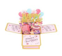 3D Pop Up Birthday Card, Funny Foldable Gift Box Happy Birthday Greeting Card with Envelopes Celebration Personalised Gift Choice for Women Friends Daughter Mom Sister