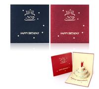 3D Pop-Up Birthday Card,Pop Up Card,Happy Birthday Card,Funny Birthday Card,Small & Unique Design,3D Pop Up Birthday Greeting Cards,for Birthdays, Anniversaries, Teachers, Thank You's(Red Blue)