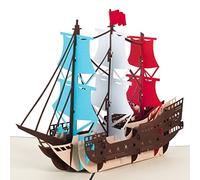 3D Pop-Up Birthday Card with Envelope, Congratulations Card, Graduation Card, Encouragement Card for Children, Graduates, Guitar Lovers, Music Fans (Sailing Boat A)