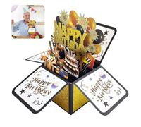 3D Pop Up Birthday Greeting Cards, Colorful Happy Birthday Pop-Up Card with Envelope and Message Card, Personalised Birthday Gifts for Friends Family Women and Men