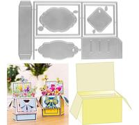3D Pop Up Box Dies for Card Making Label Tags Metal Cutting Dies for Paper Crafting DIY Scrapbooking Handmade Crafts Projects Scrapbooking Supplies Embossing Stencil Die Cuts Punch Template Mold Knief