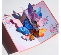 3D Pop Up Butterfly Greeting Cards for Women,Valentines Day Gifts with Envelope for Mother's Day for Wife,Girlfriend,Friends(Butterfly flying card)