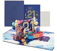 3D Pop Up Card, 18th Anniversary Card, Balloon Gramophone Birthday Card Thanksgiving Day, Mother's Day, Valentine's Day, Birthday Gift for Men Women Girls Boys Lovers Friend (21th 3D Card)