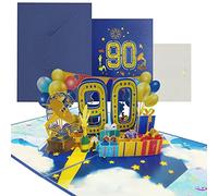 3D Pop Up Card, 18th Anniversary Card, Balloon Gramophone Birthday Card Thanksgiving Day, Mother's Day, Valentine's Day, Birthday Gift for Men Women Girls Boys Lovers Friend (90th 3D Card)