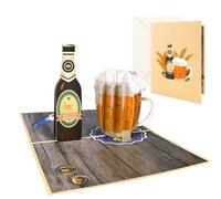 3D Pop Up Card, Beer Theme Birthday Card, Handmade Father's Day Presents Card, Funny 3D Pop up Beer Congratulations Card, Gift Idea for Beer Lovers, Chic Retirement Card, Birthday Gift Card for Men