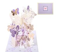 3D Pop Up Card Butterfly Greeting Card, Foldable Popup Greeting with Blank Envelope Birthday Cards Handmade Gifts for Mother Wife Girl Anniversaries Valentines (Purple)