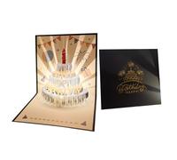 3D Pop-up Cards, Happy Birthday Card With Mechanism | Greeting Postcard for Celebration of Families Friends Couple Children