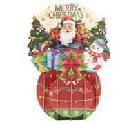 3D Pop Up Christmas Card, Festive Greeting Cards Featuring Santa, Snowman & Christmas Tree with Envelopes | Festive Gift & Decoration, 5.51x7.68 Inches