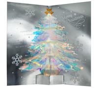 3D Pop Up Christmas Cards, Premium Quality, Deluxe Special Seasonal Greeting Cards for Your Special Family and Friends (Iridescent Xmas Tree)