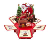 3D Pop-up Christmas Cards | Santa Festive Christmas Greeting Cards, Hexagonal Ornament with Envelopes and Sticky Notes for Table Decoration Weddings Christmas Birthday