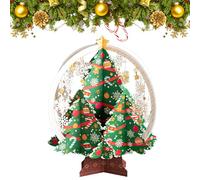3D Pop Up Christmas Tree Greeting Cards Set - Holiday Cards with Envelopes, Snowflake Candy Xmas Ball Theme for New Year Gift