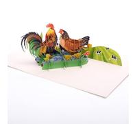 3D Pop Up Cockerel/Chicken | Chicken Greetings | Handmade Easter | Get Well/Thank you Blank Congratulations, Country Birthday Card