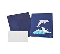 3D Pop-Up Dolphin Greeting Card for Birthday Children's Day Thanksgiving Mothers Fathers Day Anniversary Graduation