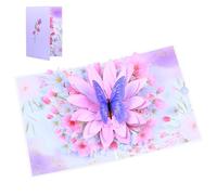 3D Pop Up Flower Birthday Card for Mum - Luxury Butterfly Greeting Card for Wife, Girlfriend - Handmade Romantic Anniversary Card for Mother's Day,Valentines Day, Anniversary, Birthday