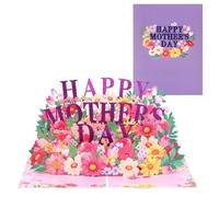 3D Pop-Up Flower Bouquet Thank You Card for Mom - Stunning Handcrafted Mother’s Appreciation Card Surprise Her with a Blooming Message