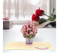 3D Pop-Up Flower Bouquet Valentine’s Card, Personalized Love Message & Valentines Envelopes, Forever-Blooming Pop-Up flower Valentine’s Card, 3D Flower Pop up Cards 2-in-1 Gift & Décor (A)