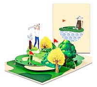 3D Pop-Up Golf Greeting Card, Birthday Card, Father's Day Card, Funny Gift Card for Golf Enthusiasts as a Gift Idea for Birthday, Anniversary, Retirement or Thank You