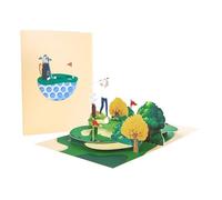 3D Pop-Up Golf Theme Greeting Card for Birthdays, Father’s Day & Retirement, Multilingual Sports Card with Envelope