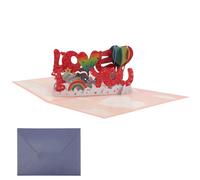 3D Pop up Greeting Card 21x16x0.5cm Coated Paper for Anniversary | I Love You Design, Romantic Expression for Couples, Special Days and Anniversary Dinner