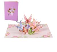 3D Pop-up Greeting Card, Gold-Edged Butterfly Birthday Card, Greeting Cards with Envelope for Birthday, Thanksgiving, Christmas & Get Well Wishes