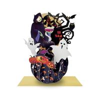 3D Pop Up Halloween Cards,Pop Up Card for Halloween,Haunted House,Ghosts,Pumpkins,Witches Halloweens Cemetery Greeting Card with Note and Envelope for Kids,Adults,Girls,Boys,Friends,Family,Men,Women