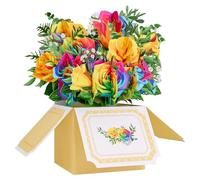 3D Pop Up Handmade Card, Butterflies Flower 3D Pop Up Greeting Cards Multicolor for Valentine's Day Mother's(AD-XF-262)