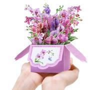 3D Pop Up Handmade Card, Butterflies Flower 3D Pop Up Greeting Cards Multicolor for Valentine's Day Mother's(AD-KY-193)