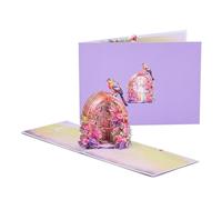 3D Pop Up Handmade Card, Phalaenopsis Pop Up Greeting Card Multicolor Mothers Day Valentines With Envelope(Purple B)