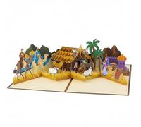 3D Pop Up Holiday Cards with Lights & Sound, Religious Nativity Scene Silent Night Holy Night Greeting Card for Family Friends, Xmas Pop Up Cards 2025