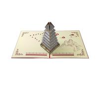 3D Pop Up paper carving greeting card Big Wild Goose Pagoda Thanksgiving card blessing card