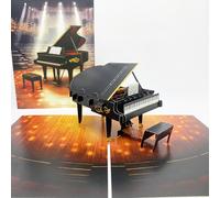 3D Pop Up Piano Greeting Card - Handmade Musical Gift Card for Birthday, Graduation, Recital, Music Teacher - Grand Piano Design with Envelope - Unique Keepsake for Pianists & Music Lovers