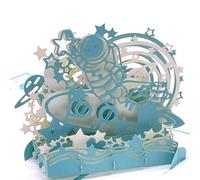 3D Pop Up Rocket Astronaut Greeting Card, Pop-up Astronaut,Planet,Star,Rocket Birthday Cards For Kids&Adults,Party/Children’s Father Day