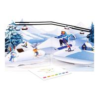 3D Pop Up Ski Area Map - Winter Sports Ski Snowboard Greeting Card with Envelope and Blank Card - Mountain Holiday Card for Skiers, Snowboarders, Winter Sports Enthusiasts, Birthday