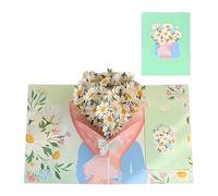 3D Pop Up Valentine Card, 3D Forever Flowers Rose Bouquet Greeting Gards Gift, Romantic Flower Card Birthday Cards Gift for Women, Mun, Wife, Girlfriend (F)