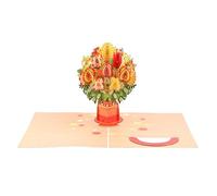 3D Pop Up Valentine Card, 3D Forever Flowers Rose Bouquet Greeting Gards Gift, Romantic Flower Card Birthday Cards Gift for Women, Mun, Wife, Girlfriend (A)