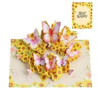 3D Pop Up Valentine Card, 3D Forever Flowers Rose Bouquet Greeting Gards Gift, Romantic Flower Card Birthday Cards Gift for Women, Mun, Wife, Girlfriend(C)