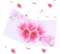 3D Pop-up Valentine's Day Card, Birthday Card, Peach Blossom, with Envelope