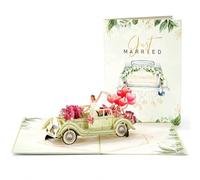 3D Pop Up Wedding Card, Floral Wedding Cards for Bride and groom, Green Marriage Wedding Greeting Cards, Personalised Luxury Romantic Unique Wedding Gifts for Bride and Groom