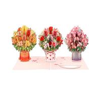 3D Pop-Up Wildflower Valentine’s Card, 2-in-1 Flower Pop-Up Card & Décor, Personalized Love Message & Everlasting Bloom, Flower Bouquet Card Gift for Girlfriend Wife Anniversary Every Moment (3PCS)