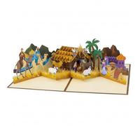 3D Pop Up Xmas Cards with Illumination & Songs, Religious Nativity Scene Silent Night Sacred Night Greeting Card for Family Friends, Christmas Pop Up Cards 2025