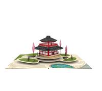 3D Pop-Up Zen Garden Card - Handmade Japanese Scene Greeting Card with Sand Rake & Bonsai - For Relaxation, Birthday, Thank You, Sympathy, or Just Because - 12.7 x 17.8 cm