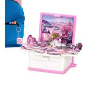 3d Popup Book Keychain - Mini Popup Toy Keyring, Backpack Purse Car Keys Cute 3d Storybook Fidget Keychain for Girls, Boys Adults Dreamland | Nature Theme Pocket Ornament Gift Collectors