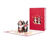 3D Popup Dog Heart Card with Envelope Valentines Day Birthday Anniversary Greeting Cards for Couples Wife Husband Friend Valentines Day Card