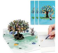 3D Popup Easter Card - Handmade Artisan Easter Celebration Greeting Card with Eggs Tree Designs, Foldable Festive Card for Holiday Gifting (3PCS)