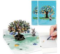 3D Popup Easter Card - Handmade Artisan Easter Celebration Greeting Card with Eggs Tree Designs, Foldable Festive Card for Holiday Gifting (2PCS)