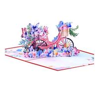 3D Popup Greeting Card Delicate 3D Greeting Paper with Flower Butterfly Bicycles Theme Creative Foldable Gifts
